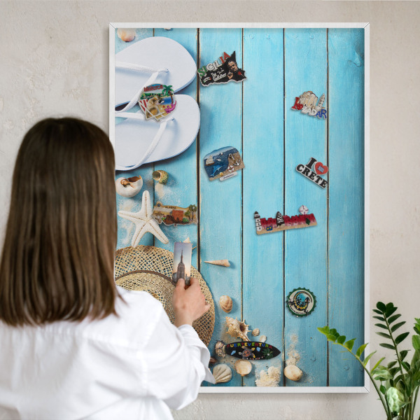 Tableau mural pour aimants dans un cadre noir Ambiance de vacances