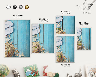 Tableau mural pour aimants dans un cadre noir Ambiance de vacances