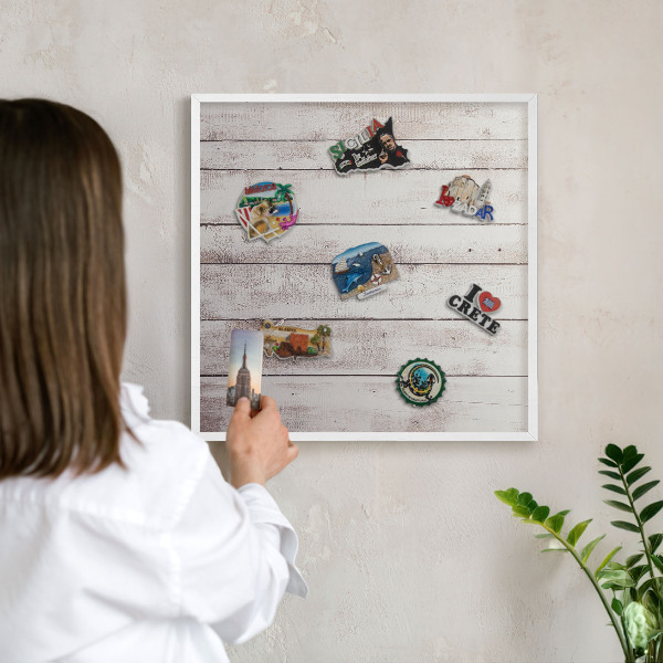 Panneau magnétique décoratif cadre noir Bois clair