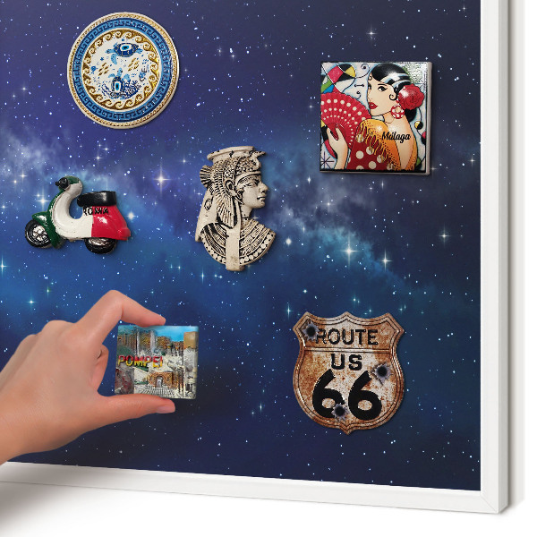 Tableau mural pour aimants dans un cadre noir Espace stellaire