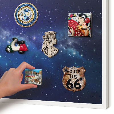 Tableau mural pour aimants dans un cadre noir Espace stellaire