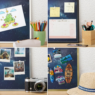 Tableau mural pour aimants dans un cadre noir Espace stellaire
