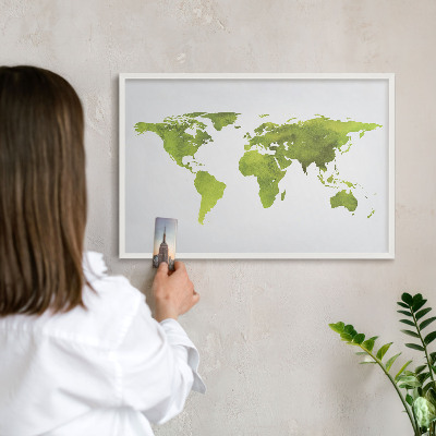 Panneau magnétique décoratif cadre noir Carte verte