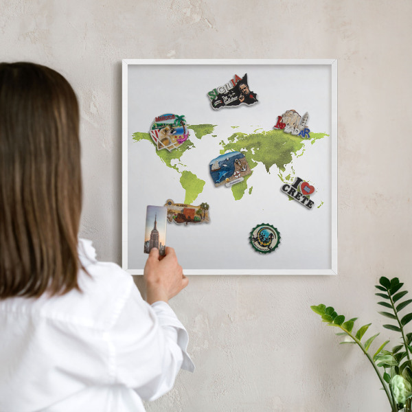 Panneau magnétique décoratif cadre noir Carte verte