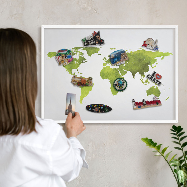 Panneau magnétique décoratif cadre noir Carte verte