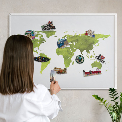 Panneau magnétique décoratif cadre noir Carte verte