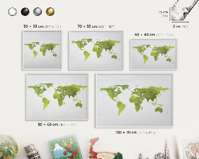 Panneau magnétique décoratif cadre noir Carte verte