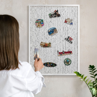 Panneau magnétique décoratif cadre noir Mur de briques