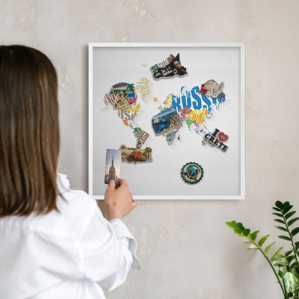 Tableau mural pour aimants dans un cadre noir Carte des couleurs