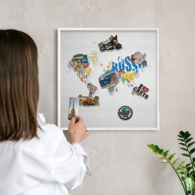 Tableau mural pour aimants dans un cadre noir Carte des couleurs