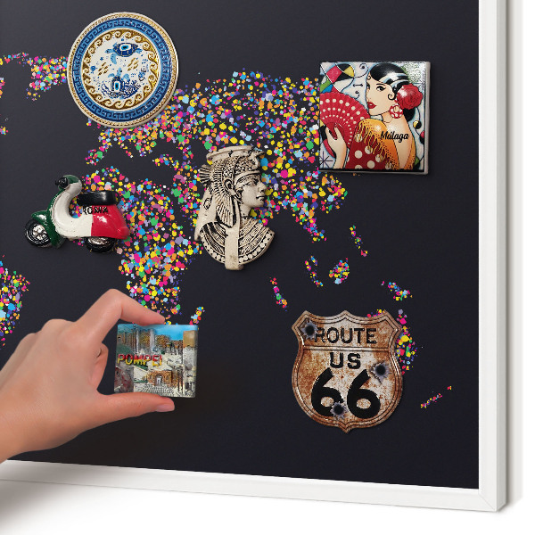 Panneau magnétique décoratif cadre noir Carte des couleurs
