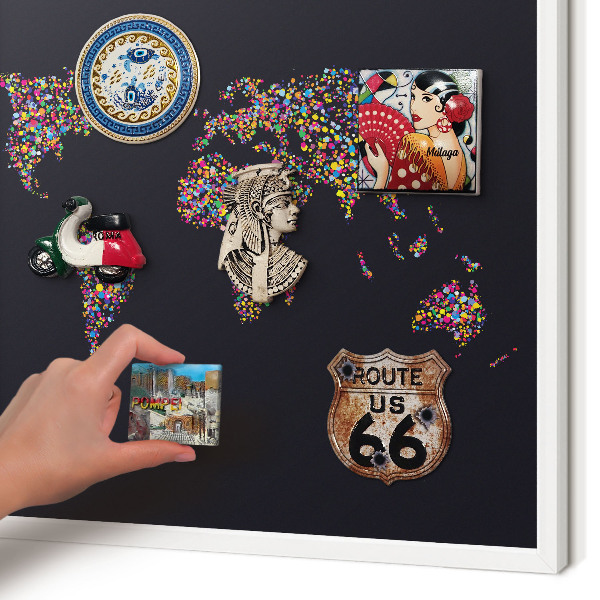 Panneau magnétique décoratif cadre noir Carte des couleurs