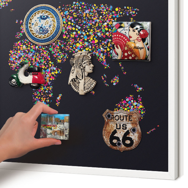Panneau magnétique décoratif cadre noir Carte des couleurs