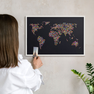 Panneau magnétique décoratif cadre noir Carte des couleurs