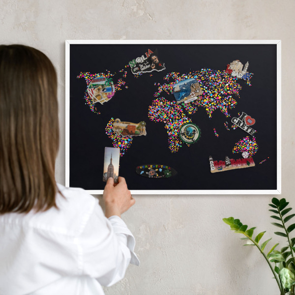 Panneau magnétique décoratif cadre noir Carte des couleurs