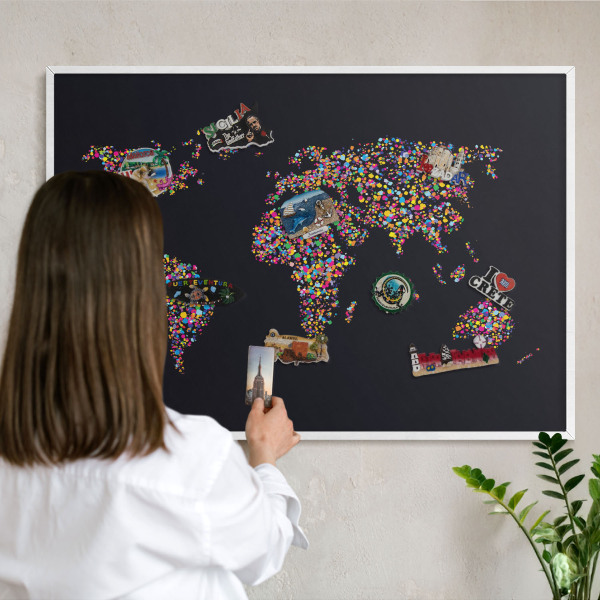 Panneau magnétique décoratif cadre noir Carte des couleurs