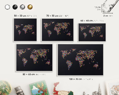 Panneau magnétique décoratif cadre noir Carte des couleurs
