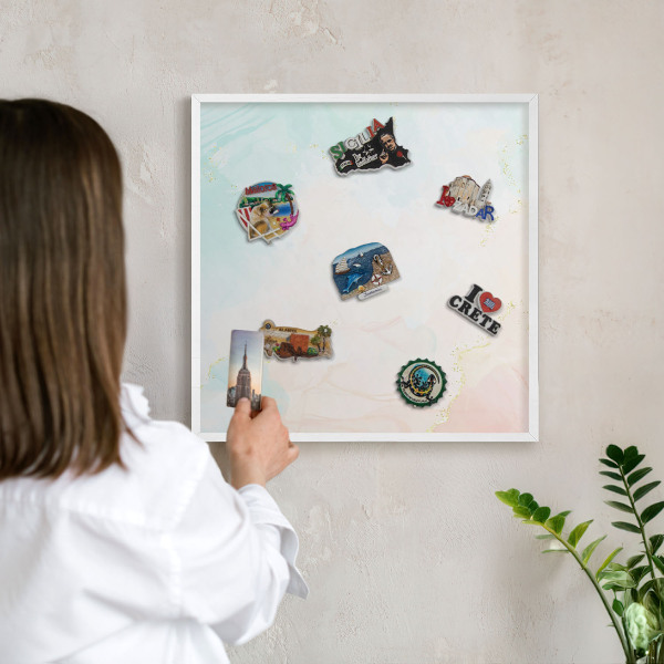Tableau mural pour aimants dans un cadre noir Élégance pastel