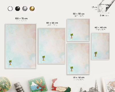 Tableau mural pour aimants dans un cadre noir Élégance pastel
