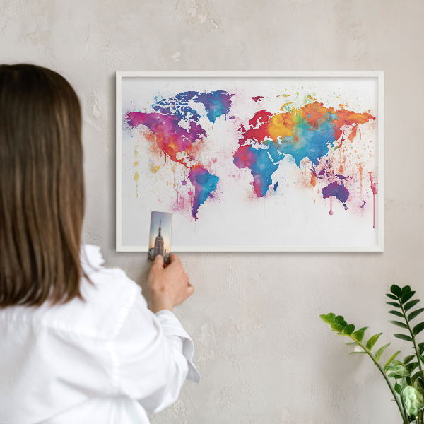 Panneau magnétique décoratif cadre noir Carte des couleurs