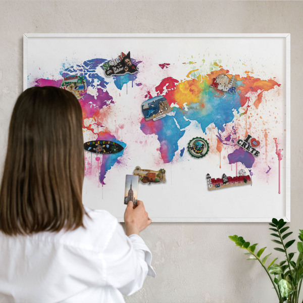 Panneau magnétique décoratif cadre noir Carte des couleurs