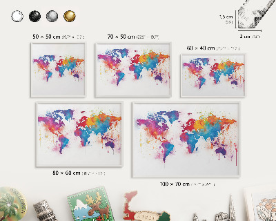Panneau magnétique décoratif cadre noir Carte des couleurs