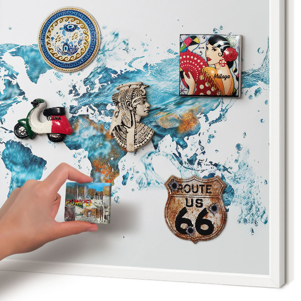 Panneau magnétique décoratif cadre noir Carte de l'eau