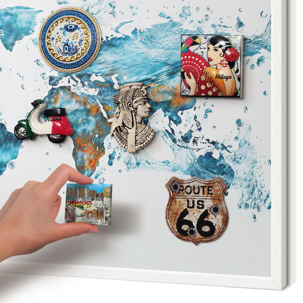 Panneau magnétique décoratif cadre noir Carte de l'eau