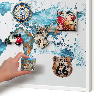 Panneau magnétique décoratif cadre noir Carte de l'eau
