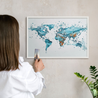 Panneau magnétique décoratif cadre noir Carte de l'eau