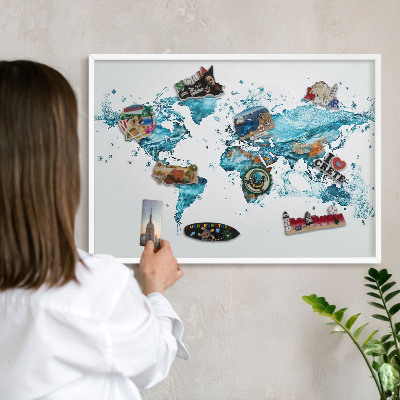 Panneau magnétique décoratif cadre noir Carte de l'eau