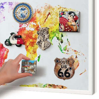 Tableau mural pour aimants dans un cadre noir Carte des couleurs