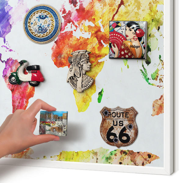 Tableau mural pour aimants dans un cadre noir Carte des couleurs