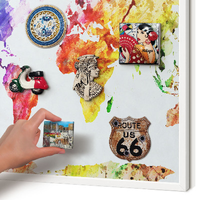 Tableau mural pour aimants dans un cadre noir Carte des couleurs