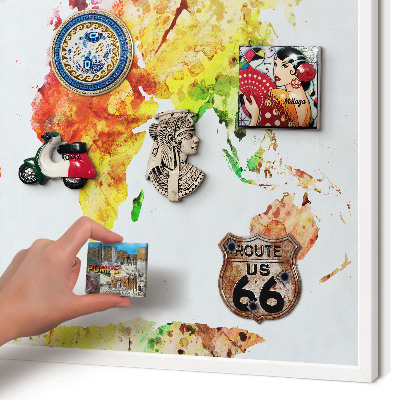 Tableau mural pour aimants dans un cadre noir Carte des couleurs