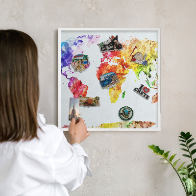 Tableau mural pour aimants dans un cadre noir Carte des couleurs
