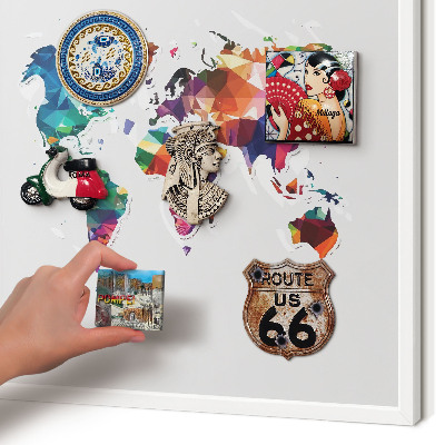 Panneau magnétique décoratif cadre noir Carte du monde