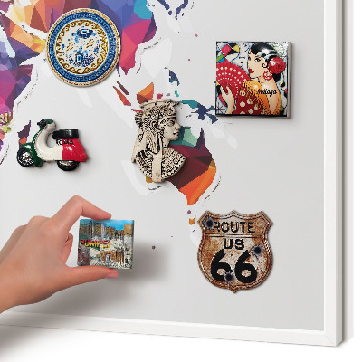 Panneau magnétique décoratif cadre noir Carte du monde
