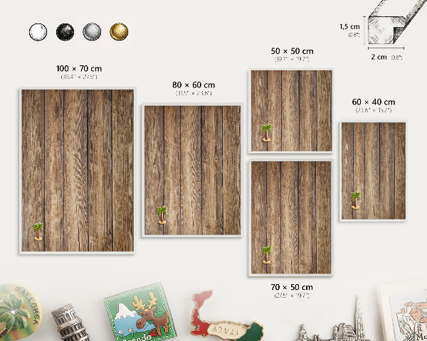Panneau magnétique décoratif cadre noir Texture bois