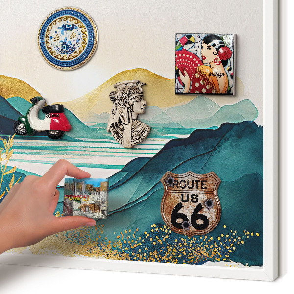 Tableau mural pour aimants dans un cadre noir Une vue paisible