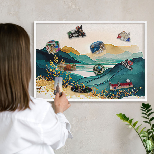 Tableau mural pour aimants dans un cadre noir Une vue paisible