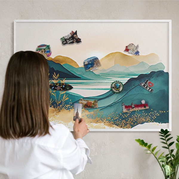 Tableau mural pour aimants dans un cadre noir Une vue paisible