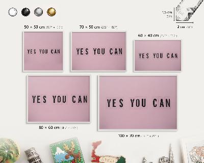 Tableau mural pour aimants dans un cadre noir De la motivation au quotidien
