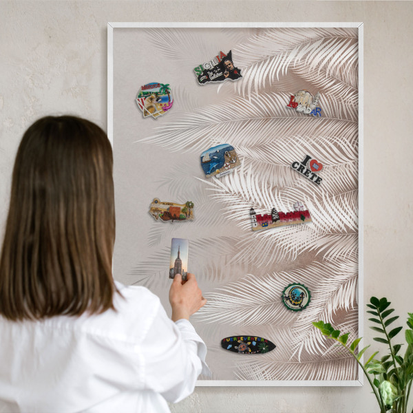 Panneau magnétique décoratif cadre noir La nature des feuilles