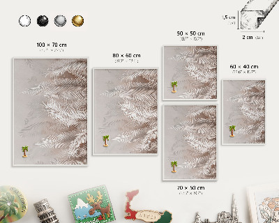 Panneau magnétique décoratif cadre noir La nature des feuilles