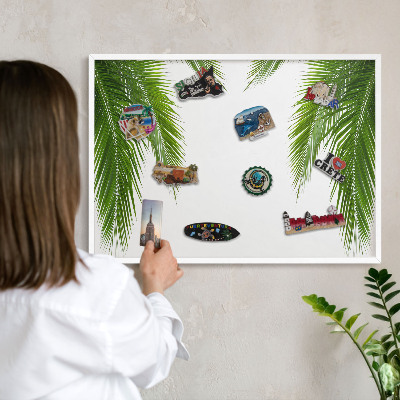 Tableau mural pour aimants dans un cadre noir Nature exotique
