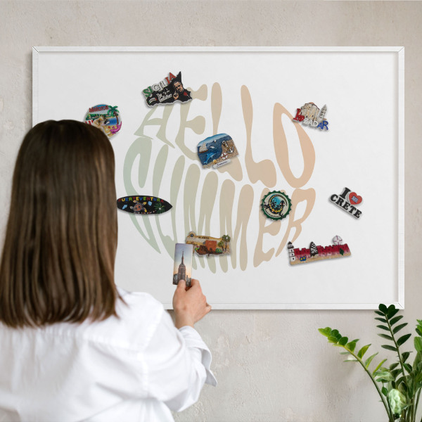 Tableau mural pour aimants dans un cadre noir Bonjour l'été