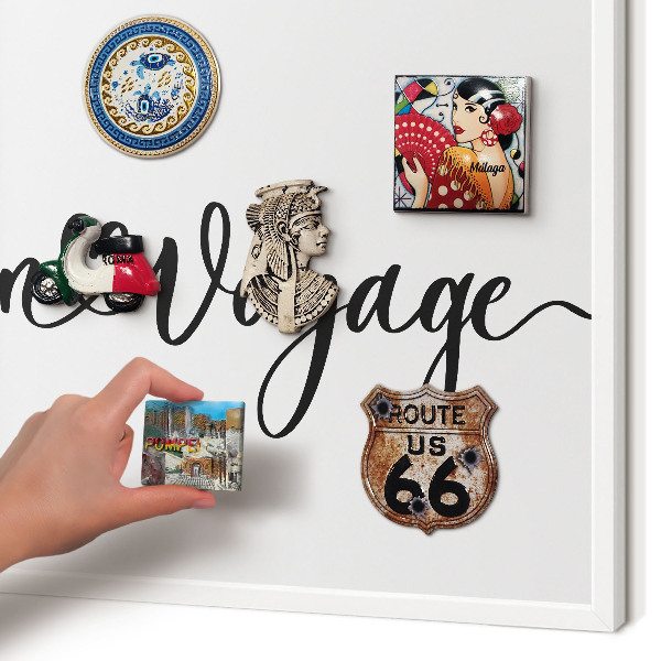Panneau magnétique décoratif cadre noir Bon voyage