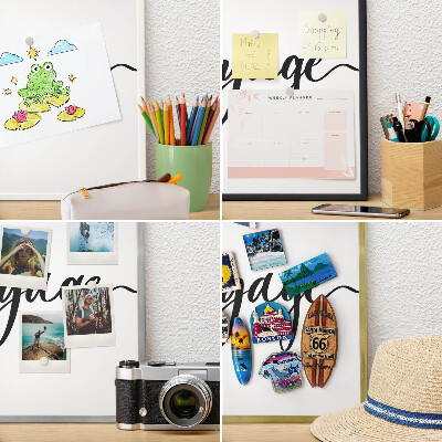 Panneau magnétique décoratif cadre noir Bon voyage