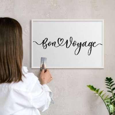 Panneau magnétique décoratif cadre noir Bon voyage